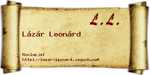 Lázár Leonárd névjegykártya