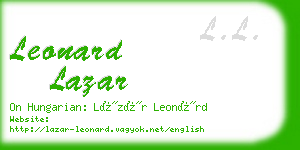 leonard lazar business card